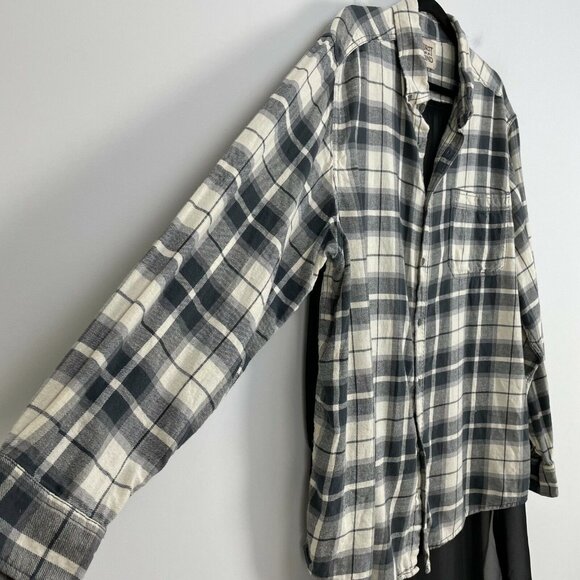 Furst of a Kind Womens Hi Low Long Sheer Back Plaid Button Up Shirt Oversize OS - Picture 7 of 12